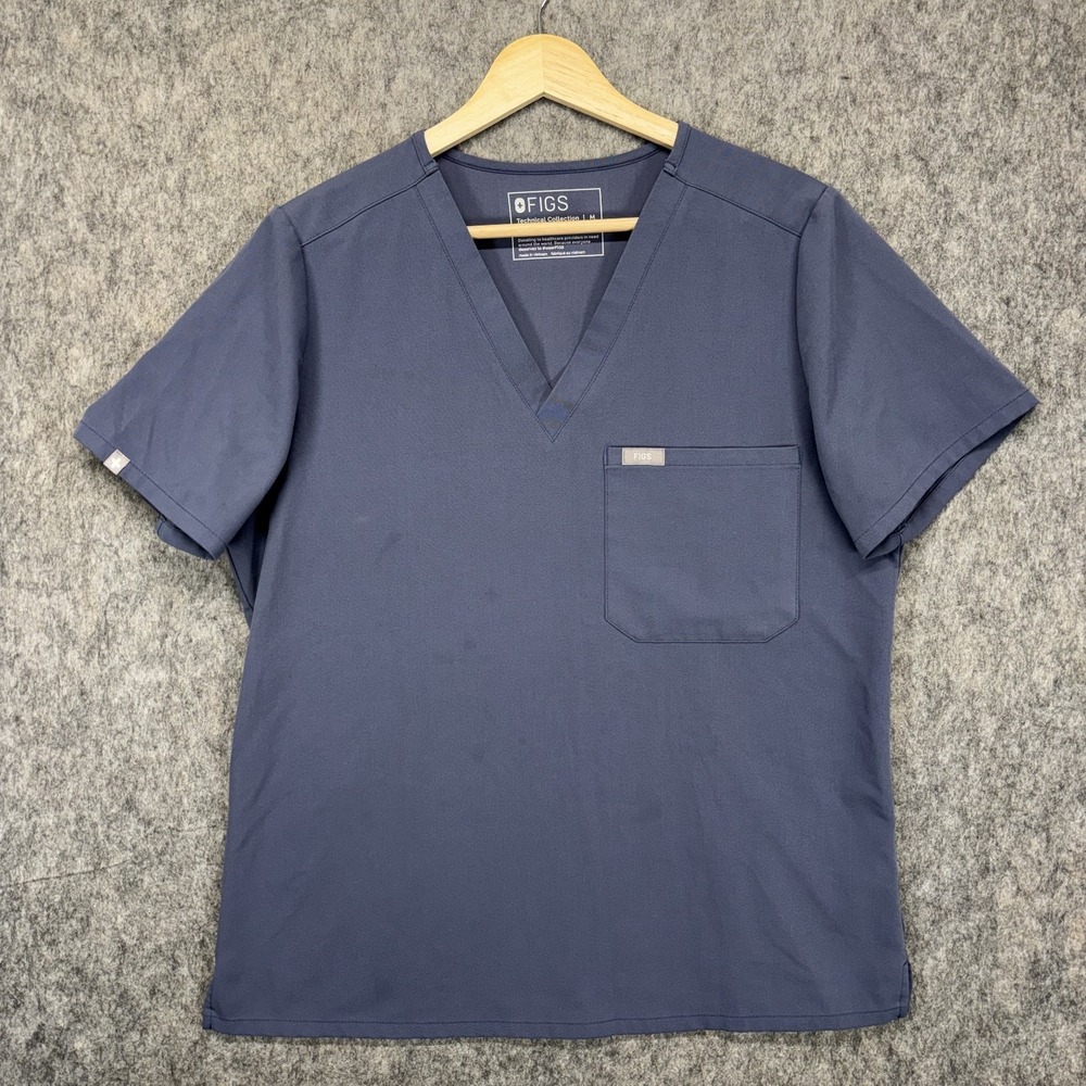 Figs Catarina Scrub Top Women's Medium Blue Nurse Short Sleeve‎ FW1000